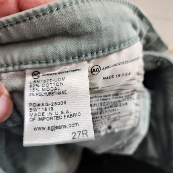 Adriano Goldschmied Jeans Women 27R Green The Stevie Ankle Slim Straight Stretch - Picture 11 of 16